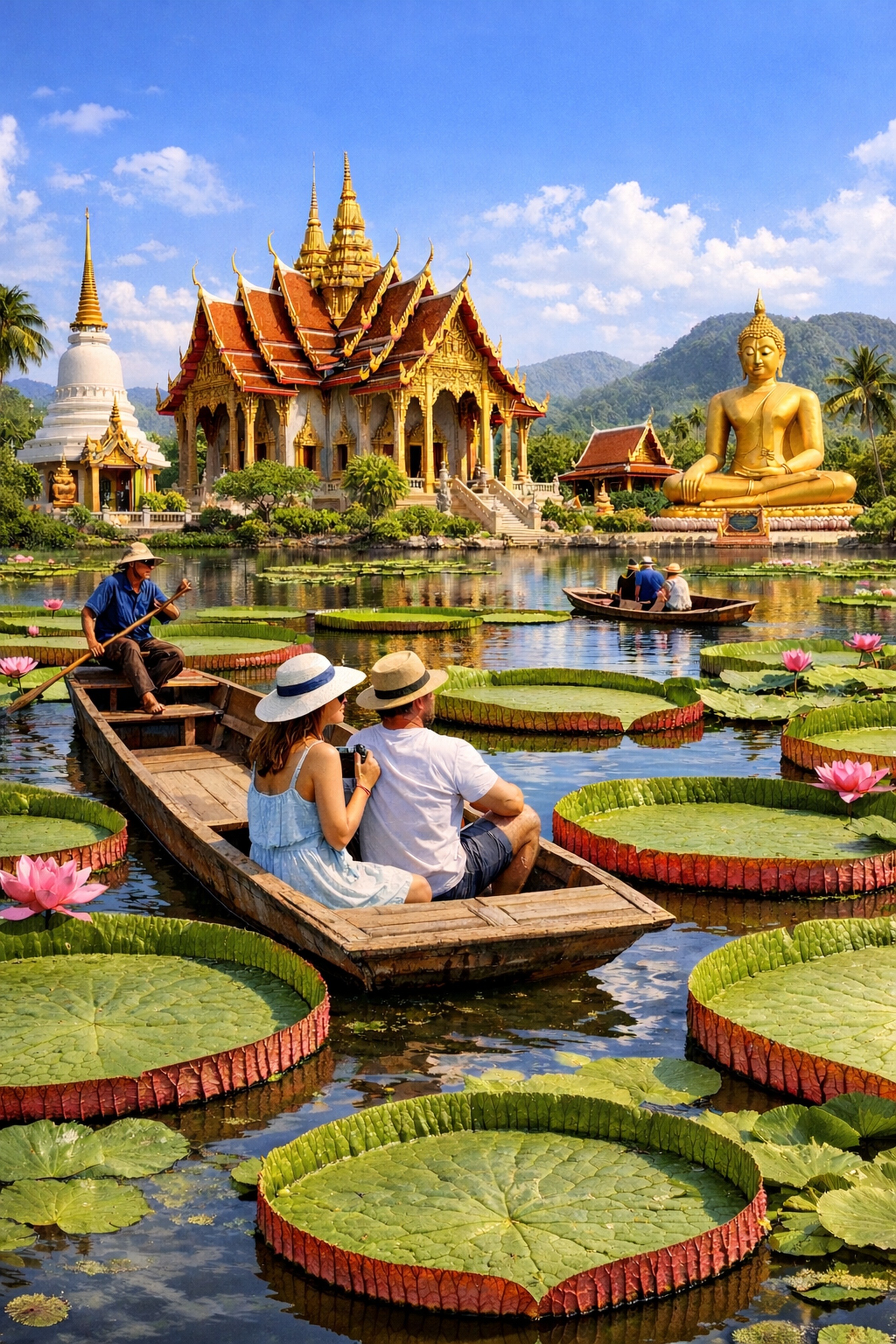 Phuket Giant Water Lilies & Temple Tour